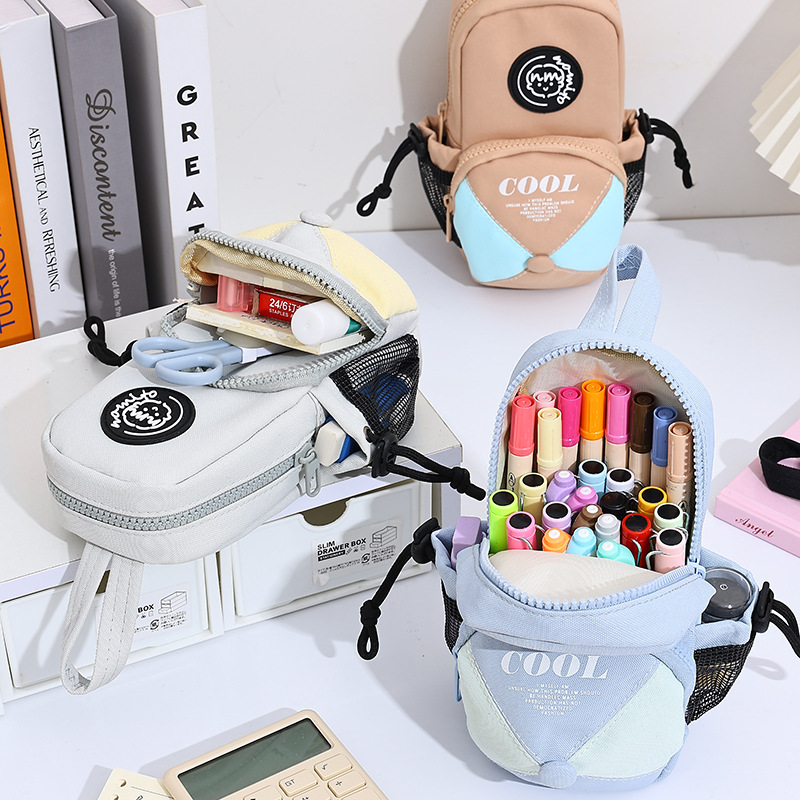 2025 nueva mochila portátil, bolsa de lápices, sombrero, versión coreana de alta calidad, bolsa de papelería creativa de gran capacidad y alto valor