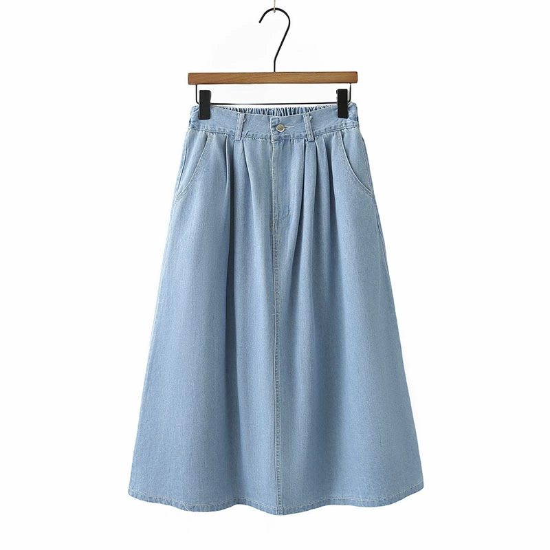 Long skirt, fashionable jeans, trousers, plus size, mid-length, high waist, A-line, fitted