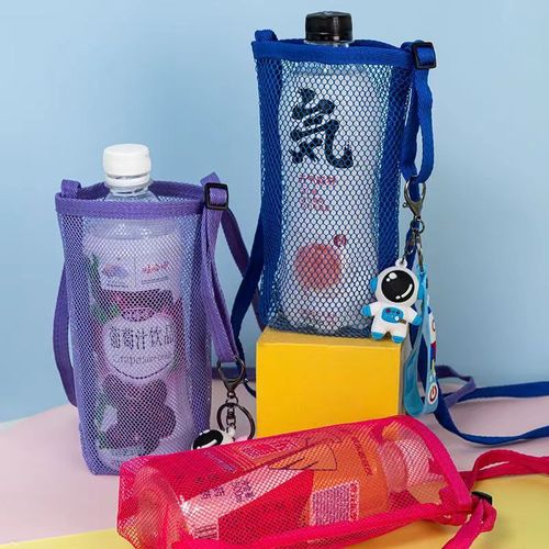 Water Bottle Phone Pouch, Storage Bag, Handheld & Crossbody Outdoor Travel Bag – Multi-Use Mesh Net Bag for Cups and Drink Containers