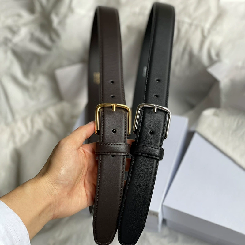 Оригинальный рядный стиль, новый ремень из воловьей кожи первого слоя, ретро-модный простой стиль, золотой/серебряный ремень с металлической пряжкой для женщин
