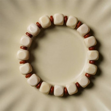 天然5A猛犸象牙六方牙雕女佛珠手串男六方单圈手珠文玩手串情侣