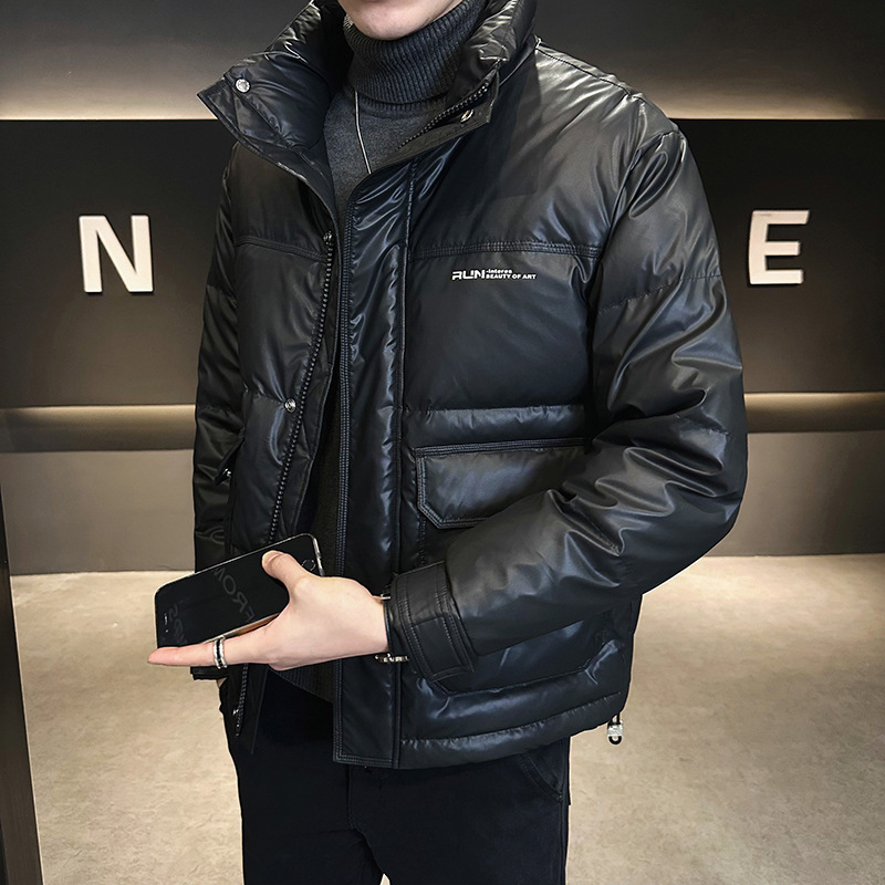 【6302】【做到过年不断好长期款】立领皮白鸭绒羽绒服男