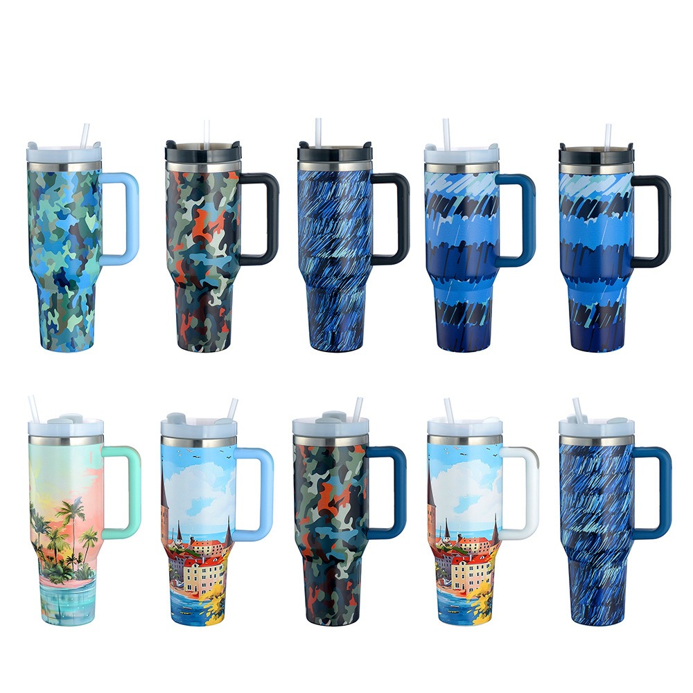 Una taza de automóvil transfronteriza 40 304 taza de acero inoxidable Big Mac de gran capacidad de taza de hielo 5D taza de agua
