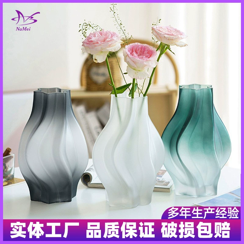 Онлайн знаменитости Nordic ins стиль Торнадо матовая Высококачественная Стеклянная Ваза Цветочная композиция гостиная обеденный стол украшение