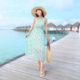 泰国海南三亚海边度假沙滩裙女波西米亚长裙雪纺显瘦裙子连衣裙