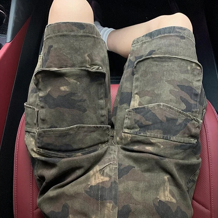 American Retro Multi-Pocket Camouflage Cargo Shorts Men's Summer Trendy Vintage Lumberjack Paratrooper 5-Point Shorts
