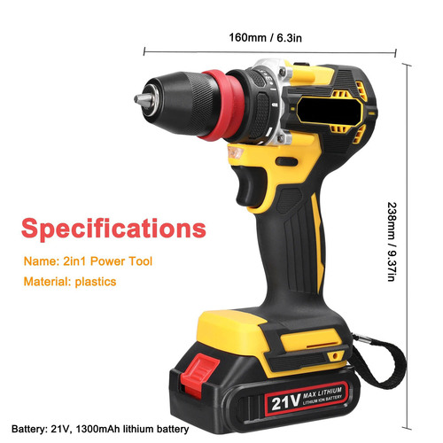 21V 2-in-1 Electric Wrench Screwdriver Multi-Function High-Torque Brushless Motor Practical Screwdriver Electric Tool