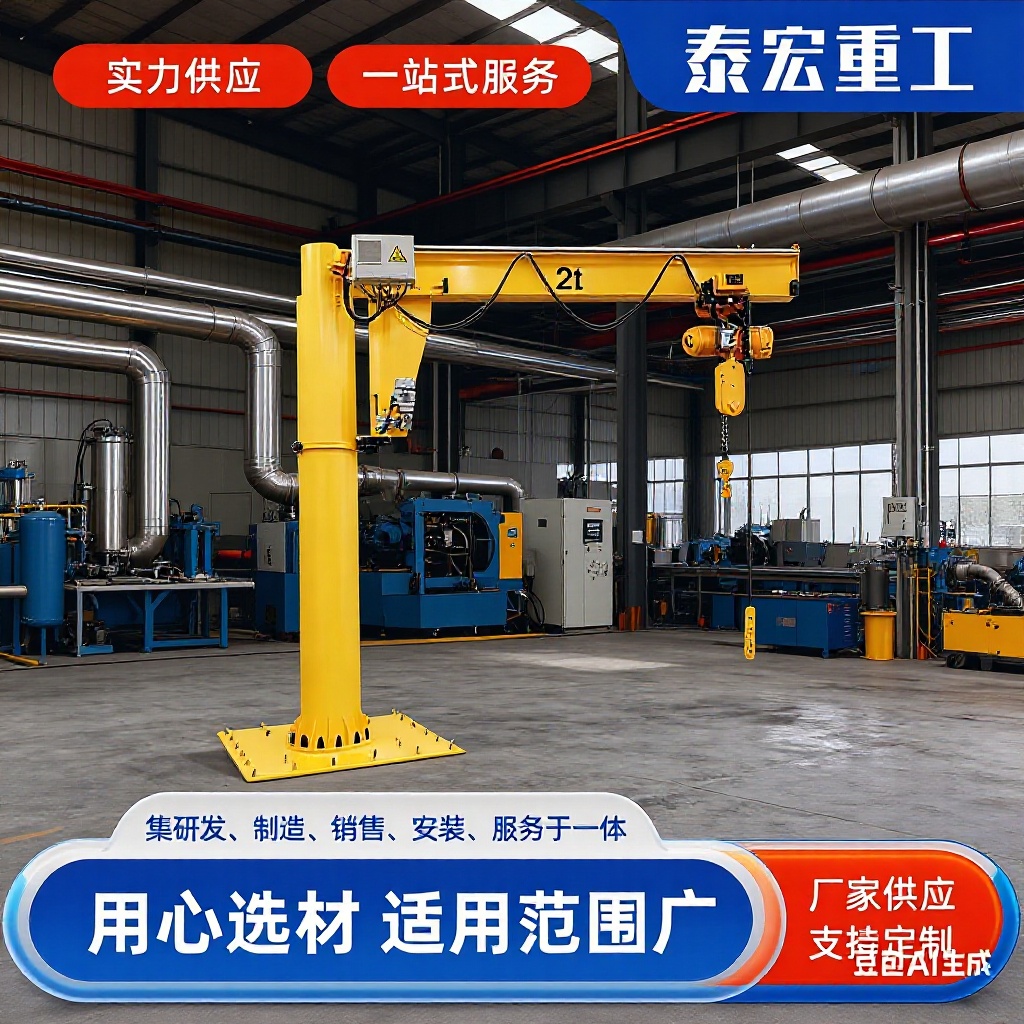 悬臂吊小型电动遥控小吨位多规格3t5t家用360°旋转悬臂吊起重机