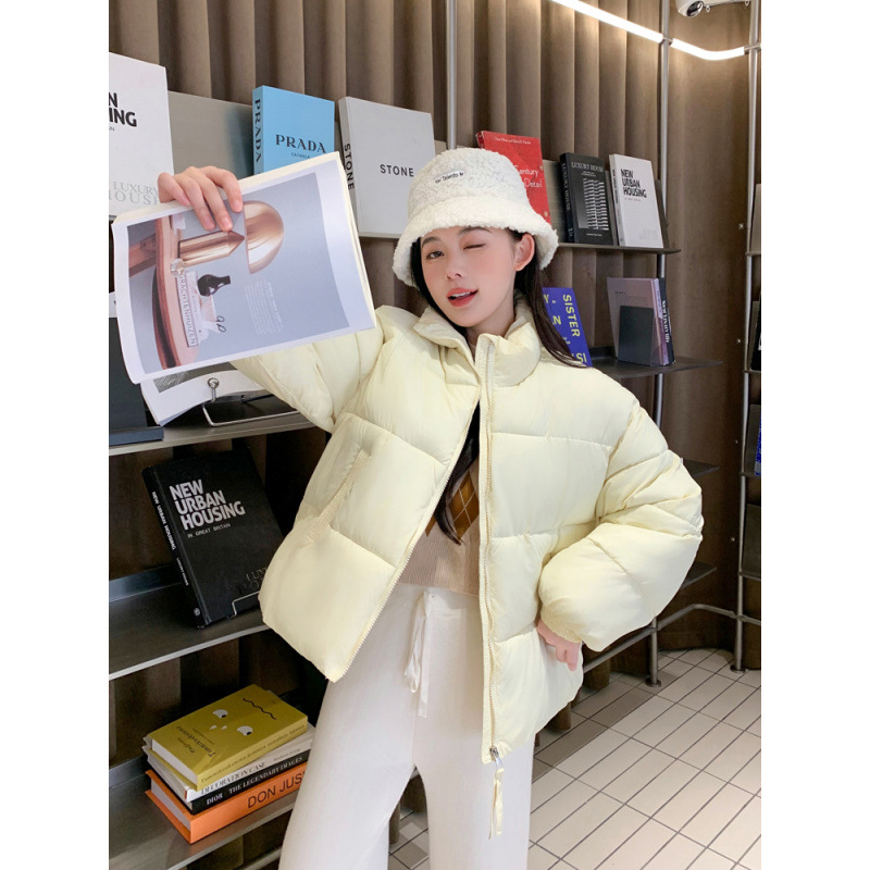 实拍2025新款棉服外套韩版短款面包服小个子大码港风宽松棉服