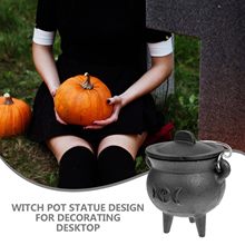 Halloween Witch Pot  跨境仿真燃烧锅女巫锅仪式道具锅祭坛用品