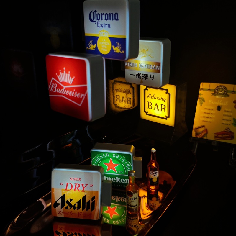 ビール飲料ライトサイン冷蔵庫マグネットクリエイティブシミュレーションミニドリンクトレイアサヒコーラ diy 穴ボード装飾|undefined