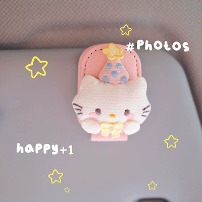Kitty Clip-On Magnetic Decoration, Car Glasses Clip/Bill Clip
