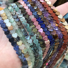 玛瑙玉石心型双平面2*6mm爱心长串 桃心天然图画亚马逊石散珠批发