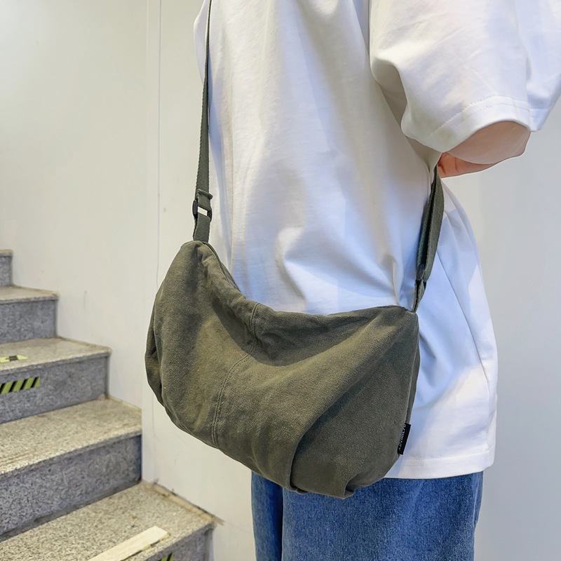 Bolso diagonal ins de moda de estilo perezoso 2024 nuevo bolso de lona casual bolso de mensajero simple y versátil al por mayor