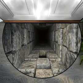 半圆地洞视觉跨境3D立体地垫家用入户门垫玄关耐脏易打理门垫代发