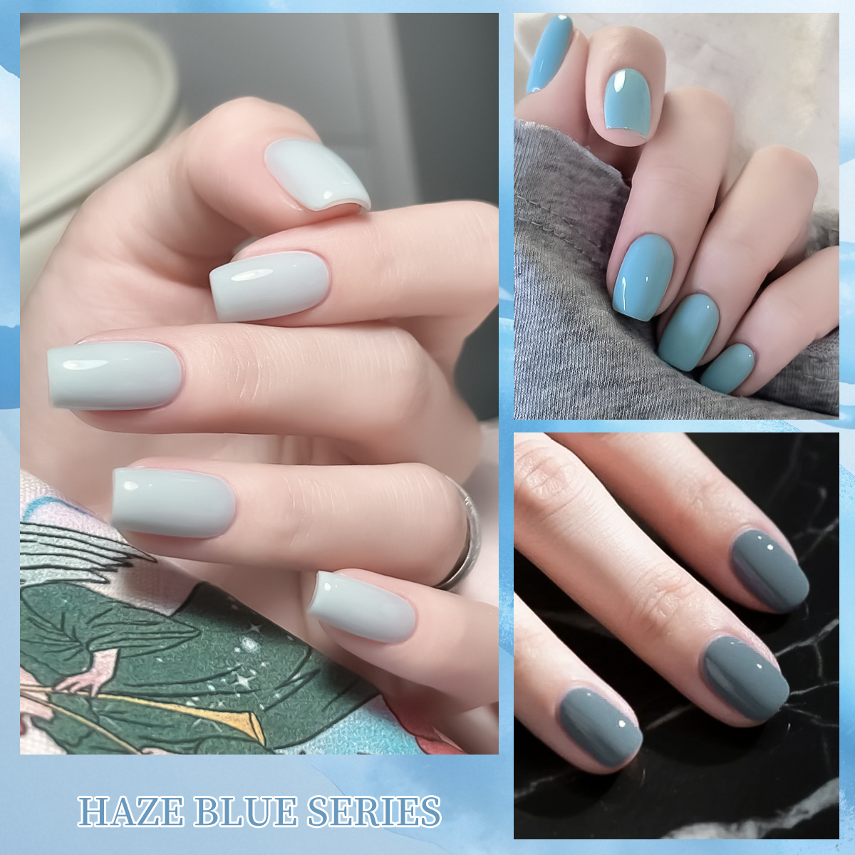 Esmalte de Uñas en Gel Azul Bruma de Secado Rápido para Salón de Uñas