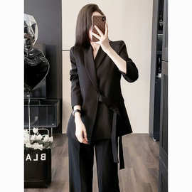 欧美跨境独立站春秋季胖妹妹大码女装时尚套装女宽松阔腿裤两件套