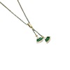 Green skirt with tassels, advanced necklace, pendant stainless steel, chain for key bag , jewelry, micro incrustation, high-quality style, does not fade
