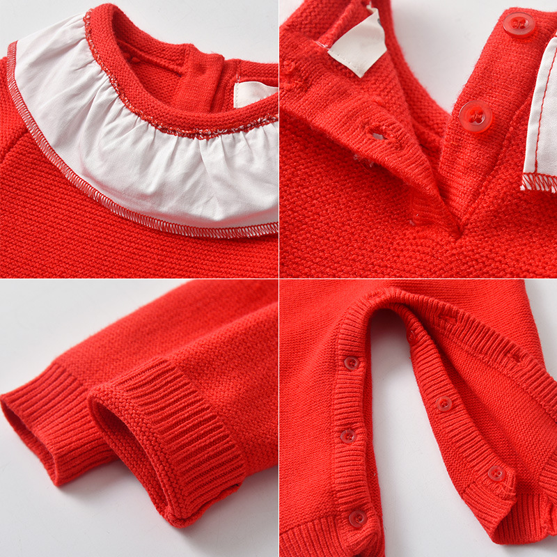 Entrega transfronteriza bebé recién nacido primavera y otoño mono ropa para niños suéter de bebé cálido mameluco de punto para niños