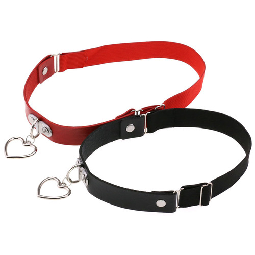 Hollow heart love pendant garter trend bar fashion sexy high elastic PU leather thigh ring garter belt