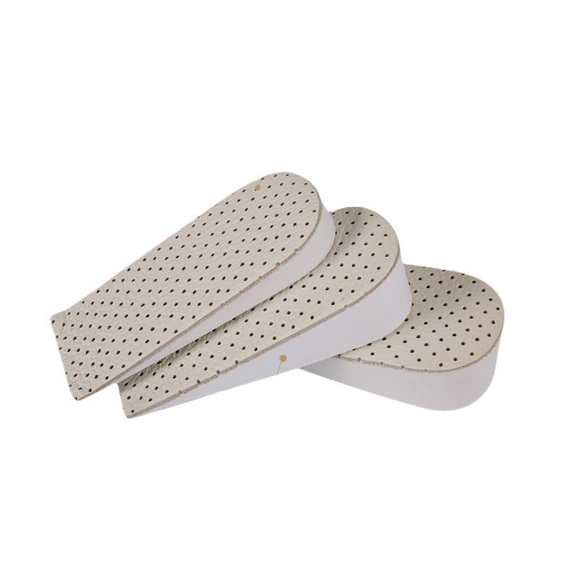 Cojín de elevación de cuero de vaca invisible y cómodo medio talón al por mayor para hombres y mujeres plantillas de elevación deportiva cojín de elevación interior de cuero de vaca