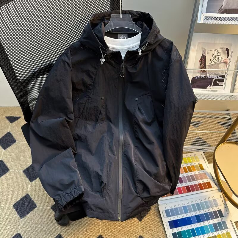 休闲冰丝防晒衣男士夏季新款薄款户外防紫外线冲锋衣防晒服外套