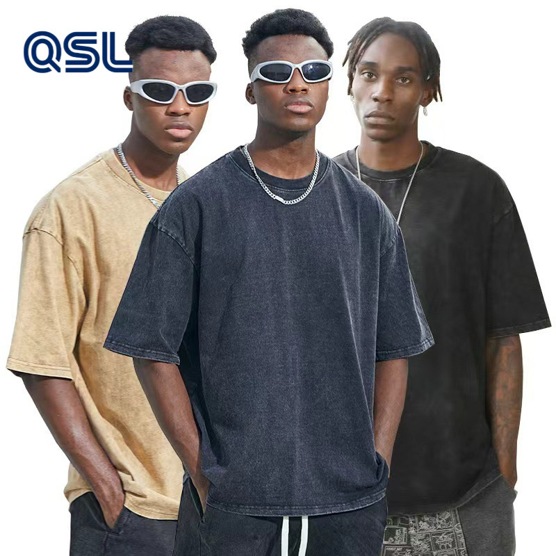 230g pesado camiseta de manga corta hombre de verano cuello redondo suelto oversize hacer vieja marca de moda chaqueta casual versátil