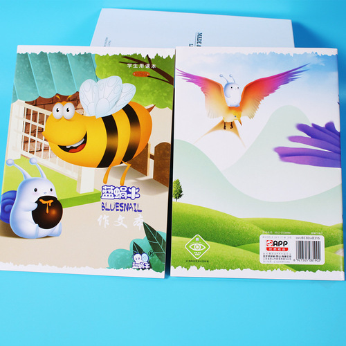 Cartoon A5B5 Primary School Student Homework Exercise Notebook New Blue Snail Notepad Soft Cover Children's Homework Notebook Wholesale