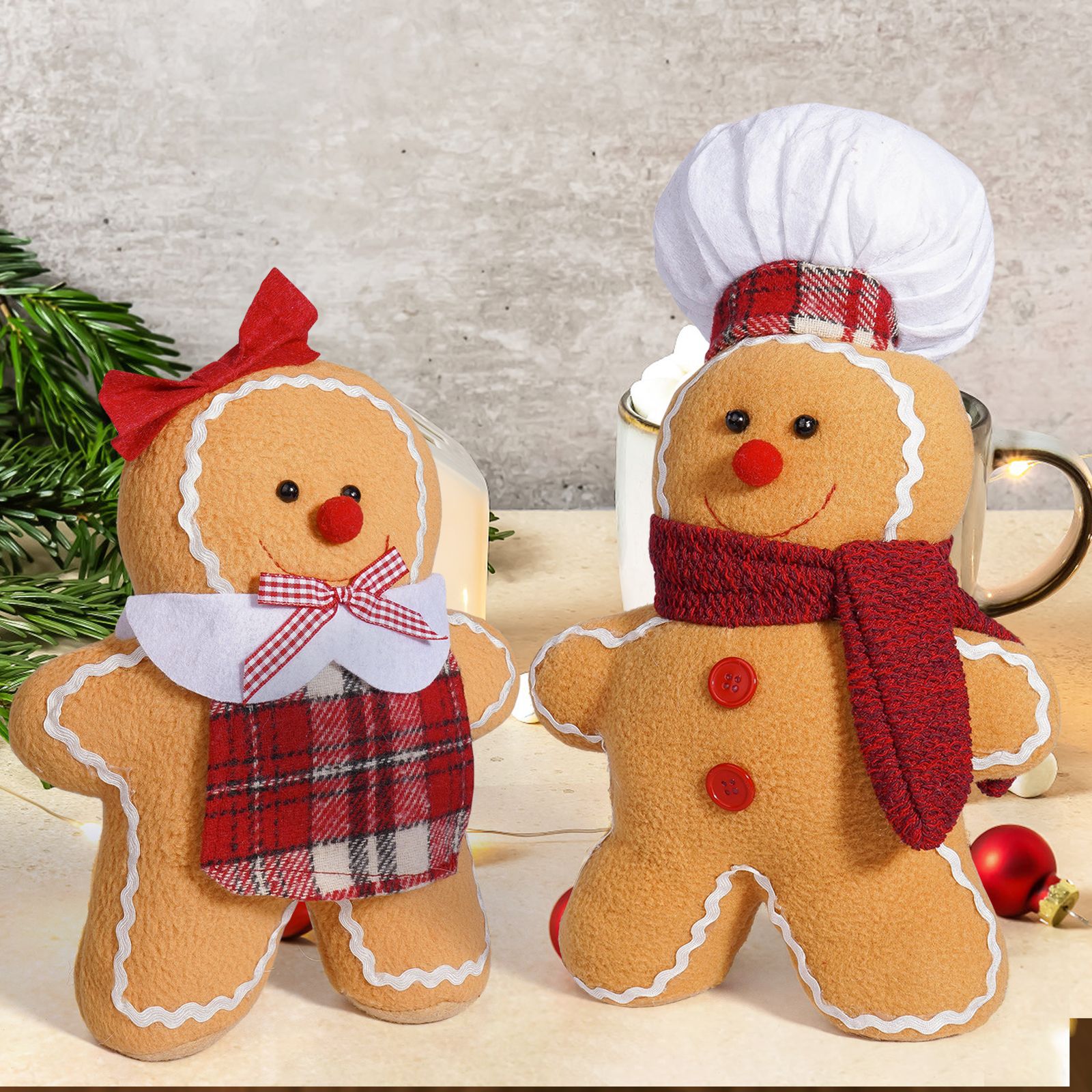 Navidad transfronteriza Gingerbread Doll Party Decoration Cartoon Decoration Navidad Bufandas Gingerbread Doll