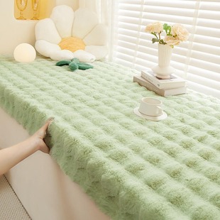 Winter rabbit velvet bay window mat window mat winter 2024 new light luxury high sense sponge plush balcony mat