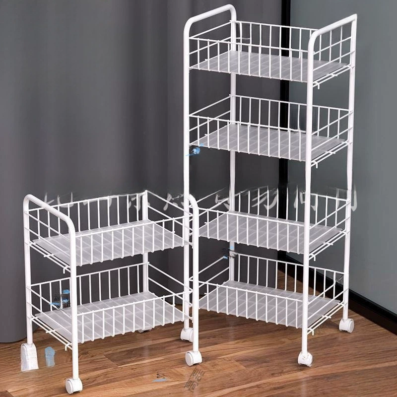 Мобильная напольная тележка-стеллаж с колесами, многоярусная, для хранения