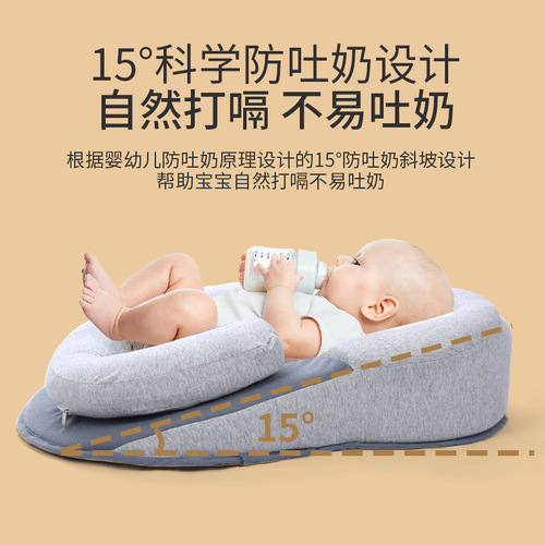 防溢奶呛奶枕头新生儿枕宝宝喂奶神器哺乳枕躺喂婴儿防吐奶斜坡垫