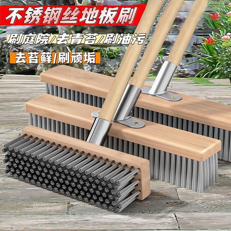 Steel Wire Brush Floor Brush Cleaning Brush Scrubbing Broom for Removing Moss Long-Handled Steel Brush Cleaner Broom Steel Wire Brush Floor Brush Cleaning Brush Scrubbing Broom for Removing Moss Long-Handled Steel Brush Cleaner Broom