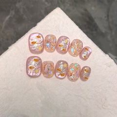 [浅い水] 新しい手作りウェアラブルネイルピンクオーシャンオーロラキャットアイ雰囲気小魚夏美白マニキュア