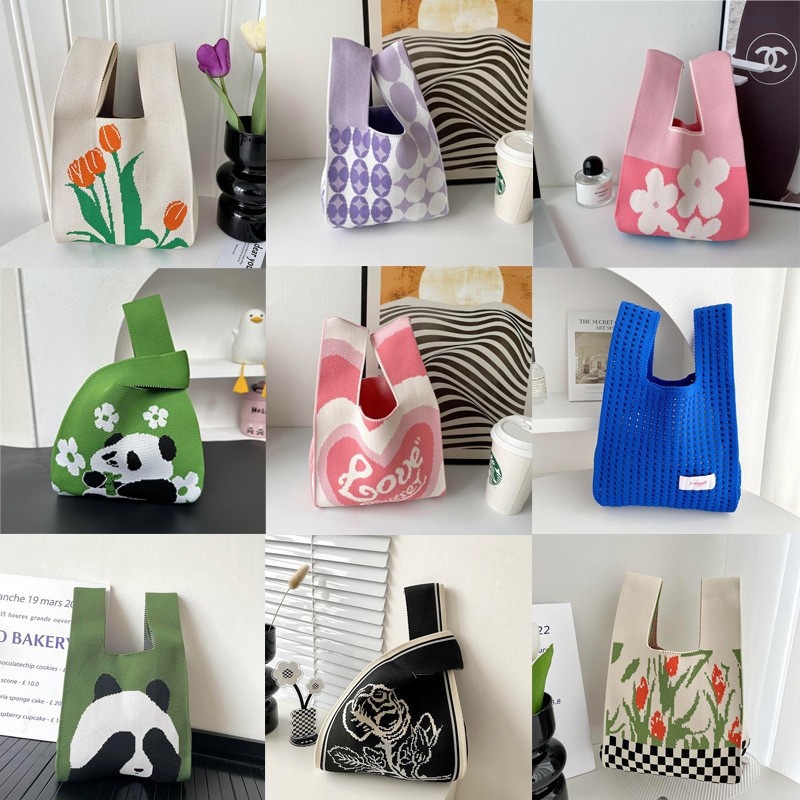 Nicho de diseño de bolsas de punto personales, bolsas de punto de hombro, bolsas de mano, bolsas de mano personalizadas exclusivas