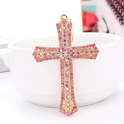 Set auger cross pendant metal keychains creative hollow out auto parts small gifts