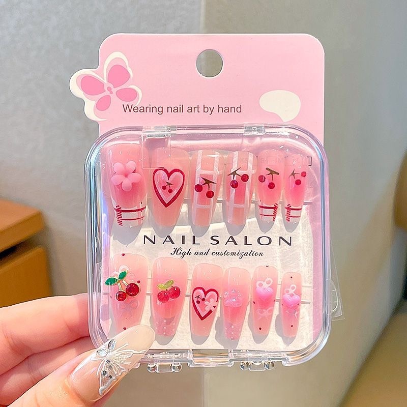 Niños que usan dibujos animados lindos 2025 nuevas niñas largas pegatinas de uñas blanquear niñas pegatinas de uñas para estudiantes de primaria