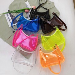 2025新型ファッションプラスチックバッグゼリーpvc透明バッグ手持ちシングル肩脇下バッグカジュアル脇下女性バッグ