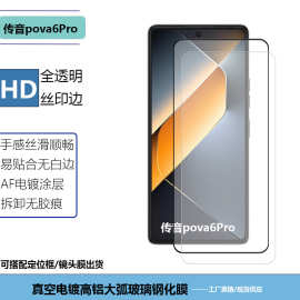 适用Tecno传音pova6Pro手机透明电镀钢化膜丝印高清防窥屏幕玻璃