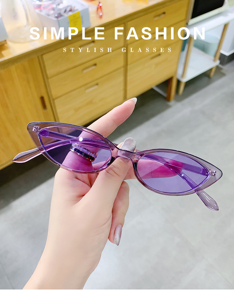 25g Weight Full Frame Glasses Structure Sunglasses Classification Ac, UV400 Protection Lens Material Cat Eye Glasses Style Outdoor, Daily Occasion Solid Color Pattern All Seasons Season Unisex Gender Retro, Simple Style Style Retro Simple Style Solid Color Ac UV400 Protection Cat Eye Full Frame Women's Sunglasses 无