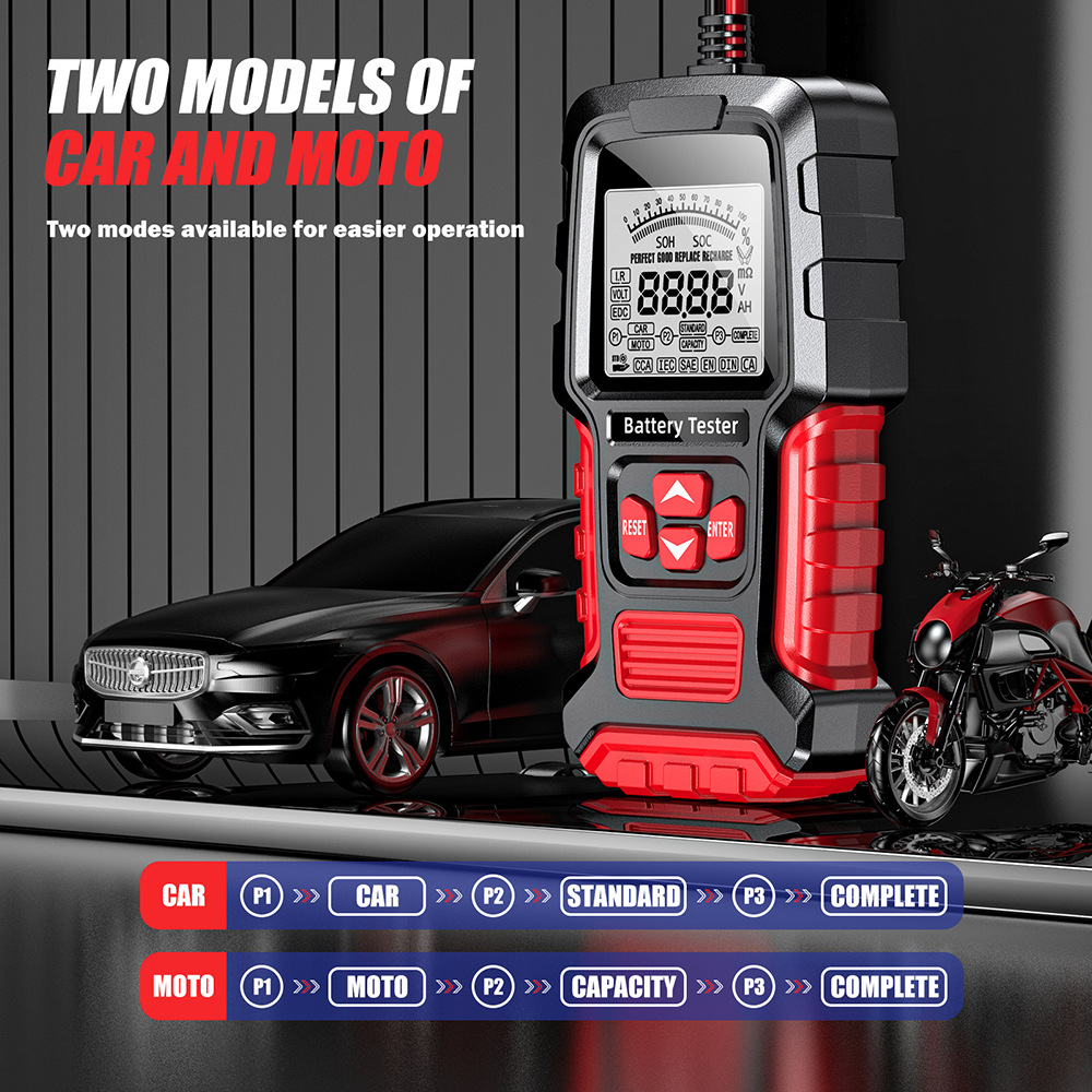 English battery tester battery capacity meter car battery voltage internal resistance meter motorcycle battery tester