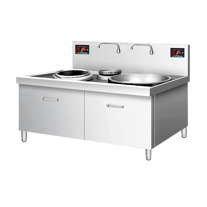 双头单尾大小炒组合炉商用组合小炒炉12kw电磁炉商用厨具商用大功