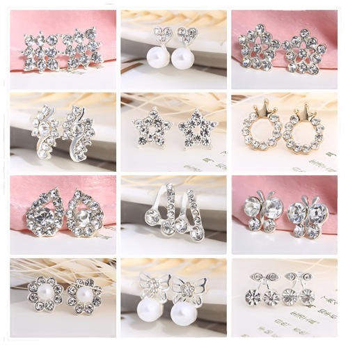 Internet celebrity Korean style fashionable small earrings steel needle love earrings personality female trendy pearl butterfly earrings