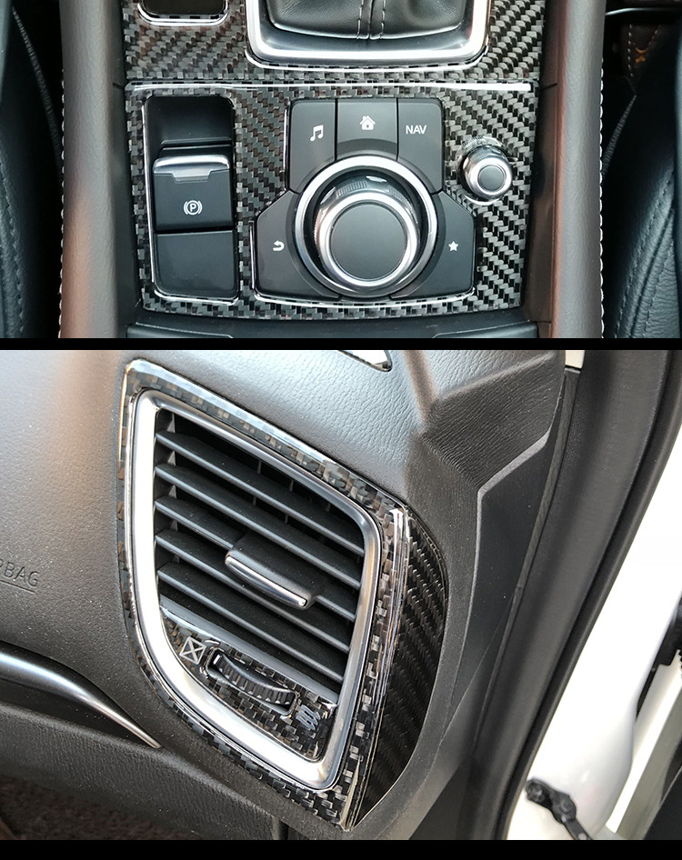 Carbon Fiber Headlight Eyelid Stickers For Mazda 3 Axela 14-19