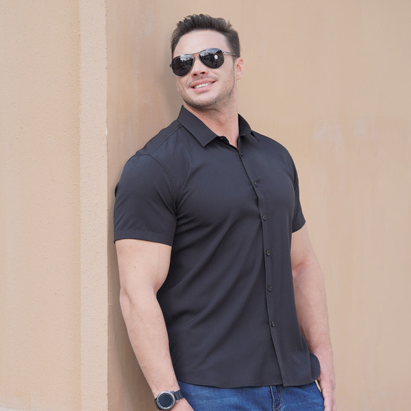 Summer thin solid color professional shirt for leisure