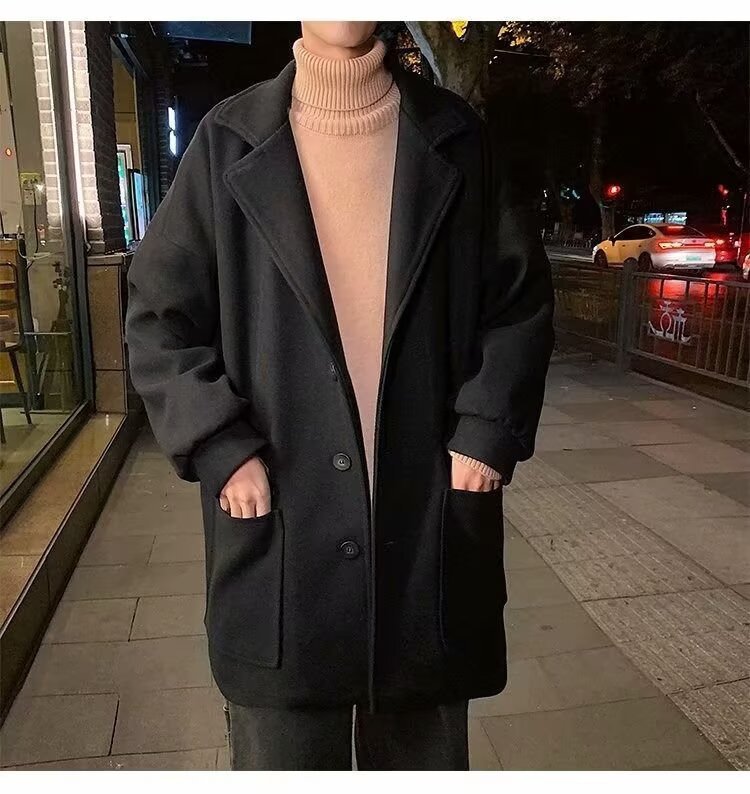 Nuevo abrigo de lana transfronterizo, abrigo de primavera para hombres, abrigo de moda de primavera y otoño, abrigo de moda casual.