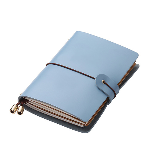 Simple PU leather diary solid color hand ledger student notebook writing notepad soft leather thickened wholesale