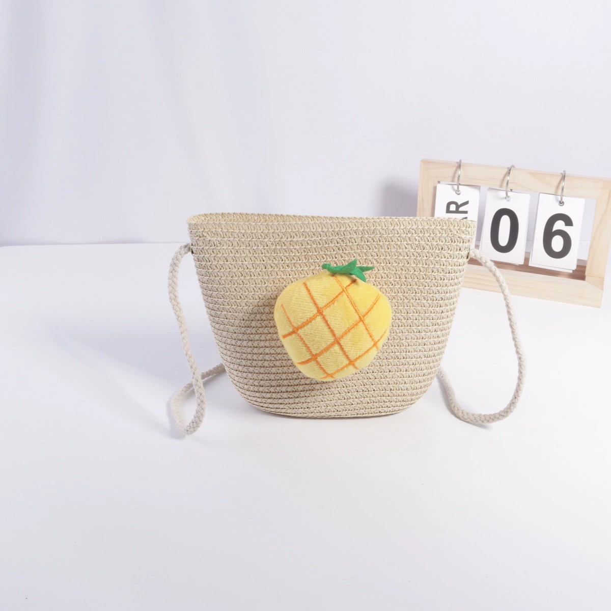 Сумка для телефона, ремешок из соломы, размер 19×15.5 см
