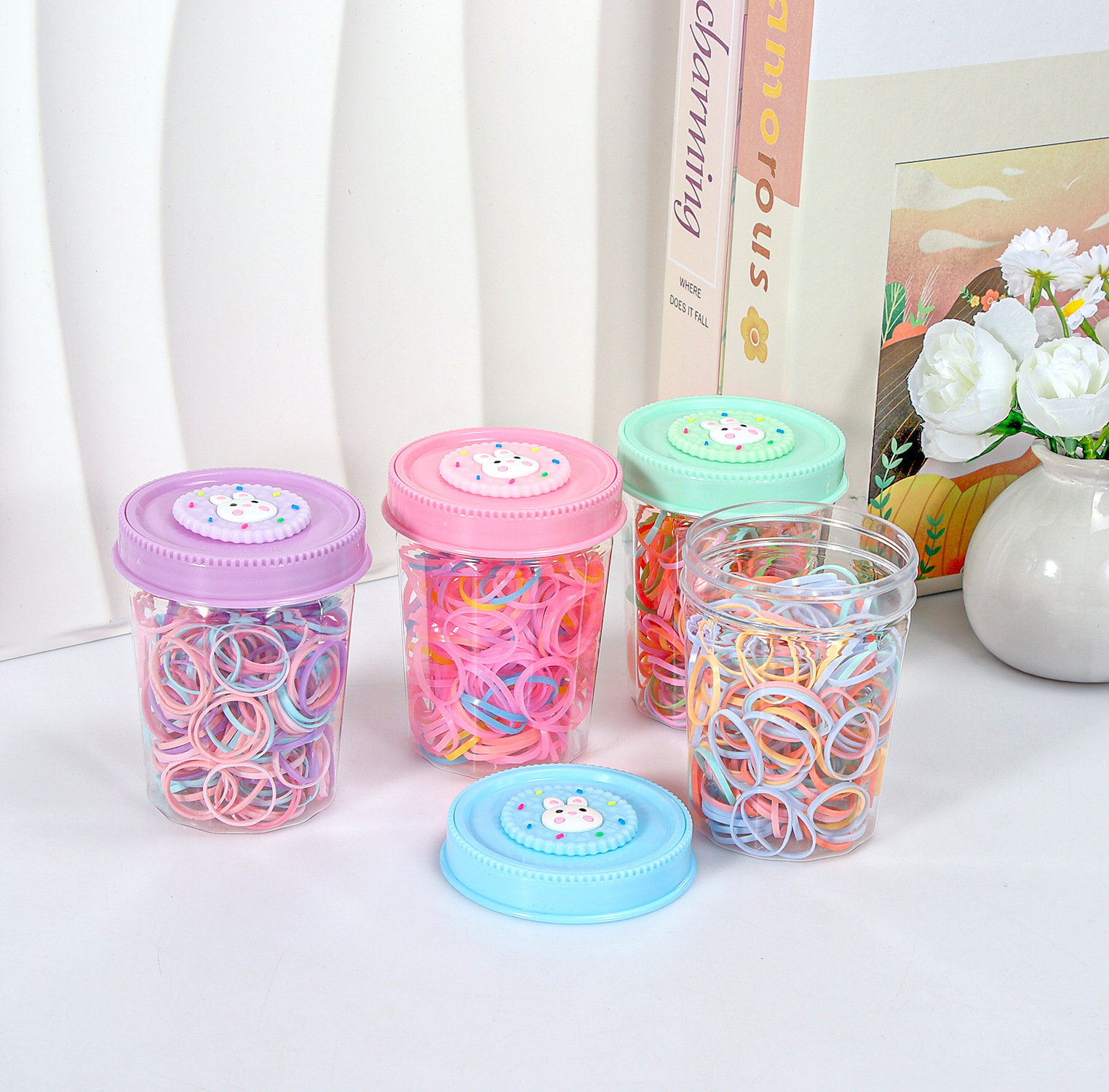 Banda de goma negra para niños, alto valor elástico, duradero, lazo para el cabello, no daña el cabello, anillo para el cabello de goma, accesorios para la cuerda para la cabeza, puesto