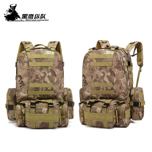 Waterproof Combination Backpack Men's Outdoor Mountaineering Camping Travel Large Capacity Shoulder Camouflage Tactical Backpack Wholesale